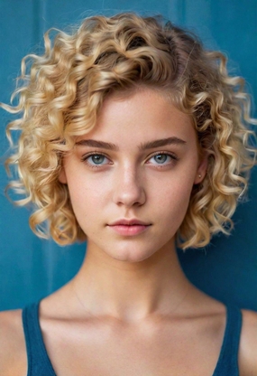 欧美性感短卷发美女发型设计图片